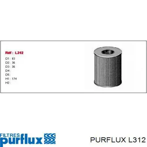 L312 Purflux Фільтр масла