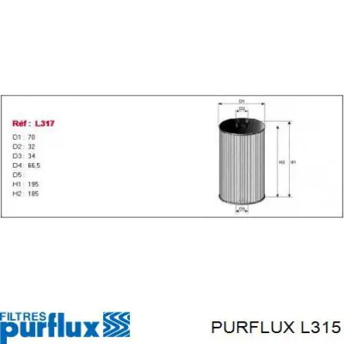 Масляний фільтр двигуна Purflux L315 ціна, від 6.95 USD