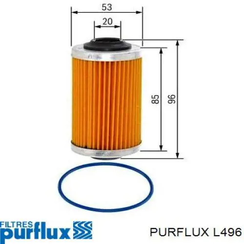 Масляний фільтр двигуна Purflux L496 ціна, від 8.84 USD