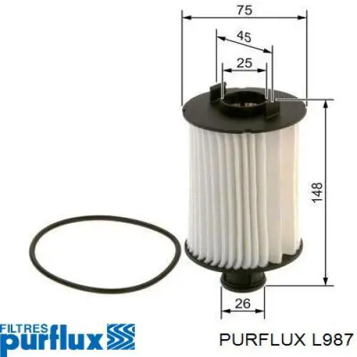 Масляний фільтр L987 Purflux