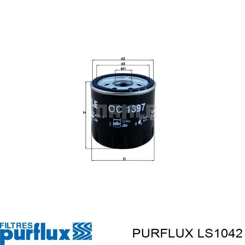LS1042 Purflux Фільтр масла