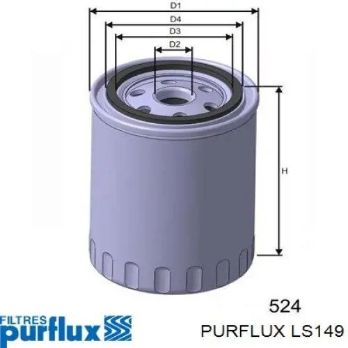 Масляний фільтр LS149 Purflux