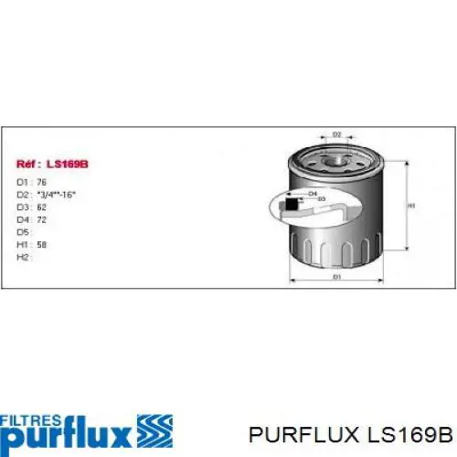 LS169B Purflux Фільтр масла