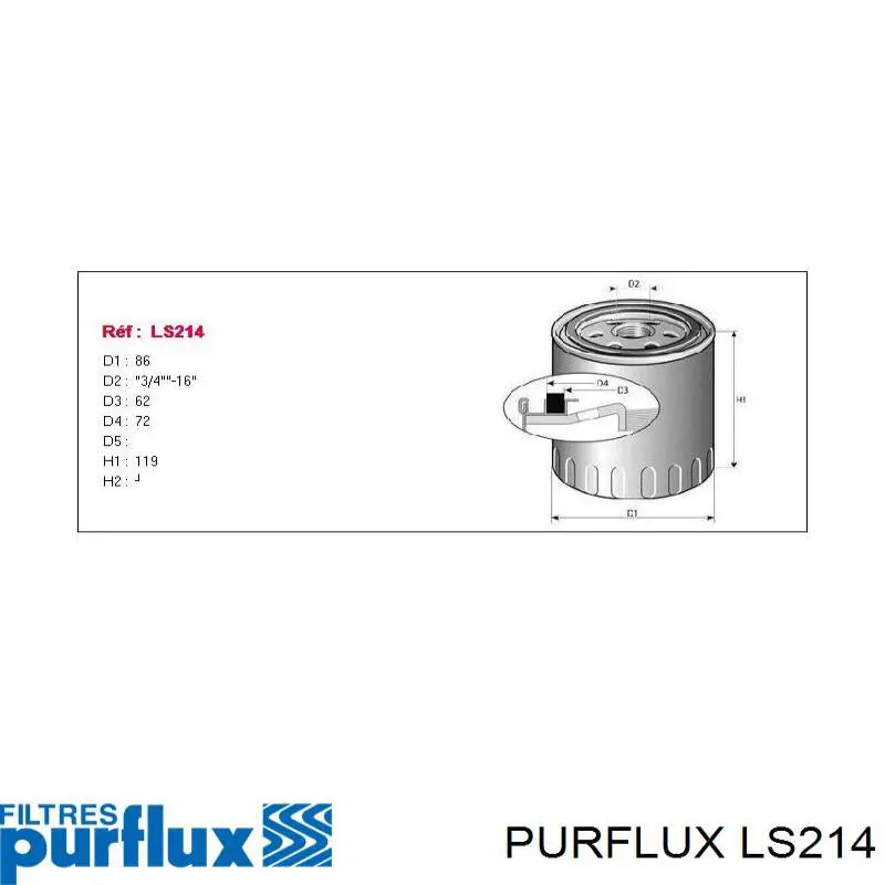 LS214 Purflux Фільтр масла