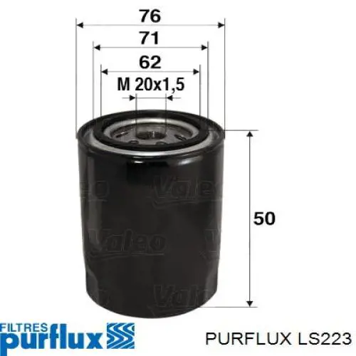 LS223 Purflux Фільтр масла