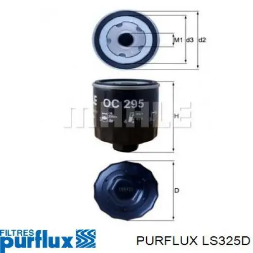 Фільтр масляний LS325D Purflux