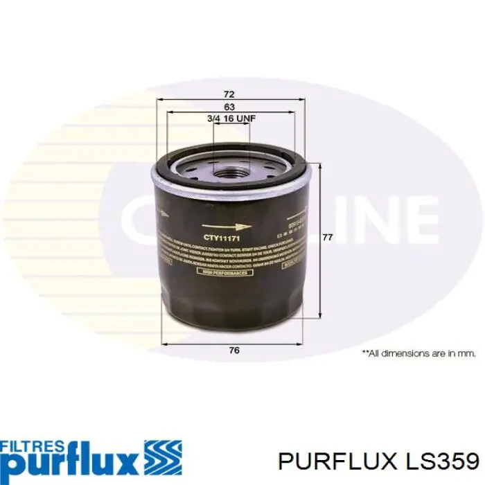 Масляний фільтр LS359 Purflux