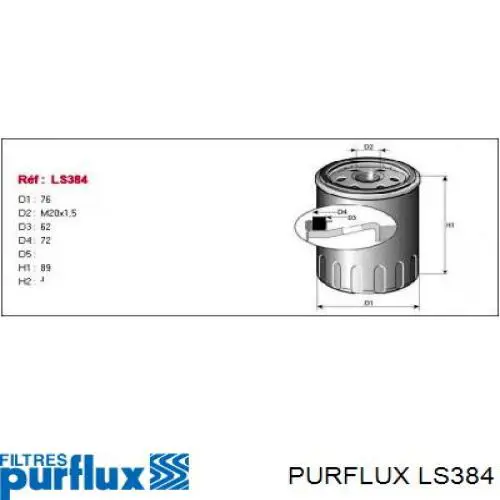 Масляний фільтр LS384 Purflux