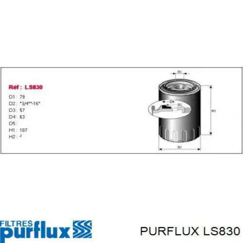LS830 Purflux фільтр масляний
