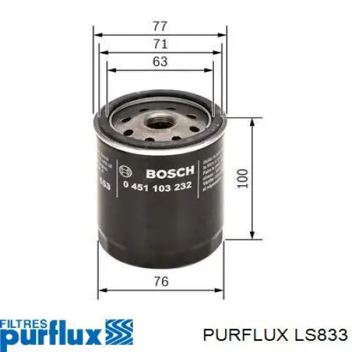 LS833 Purflux фільтр масляний