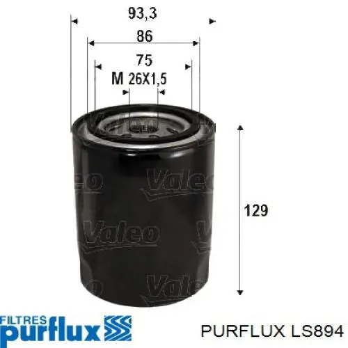 LS894 Purflux фільтр масляний