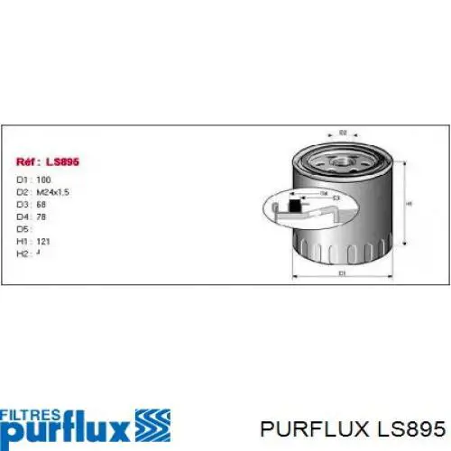 Фільтр масляний LS895 Purflux