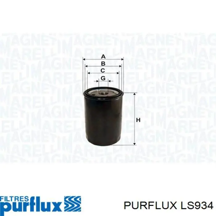 LS934 Purflux фільтр масляний