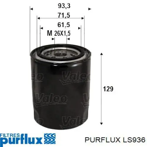 Масляний фільтр двигуна Purflux LS936 ціна, від 6.39 USD