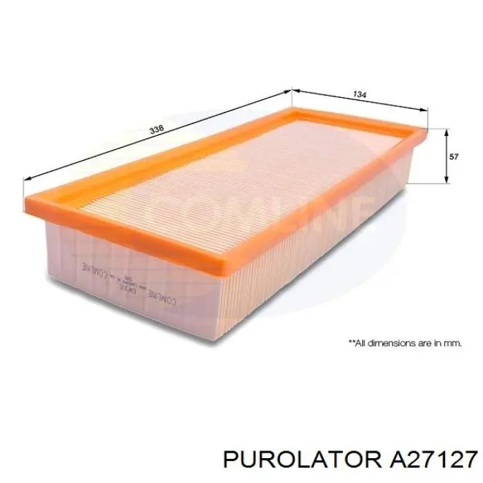 A27127 Purolator Повітряний фільтр двигуна