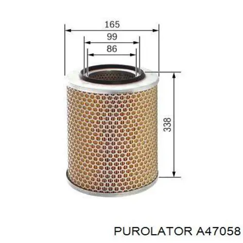 A47058 Purolator Повітряний фільтр двигуна