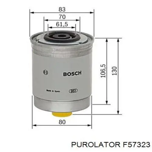 Фільтр паливний F57323 Purolator