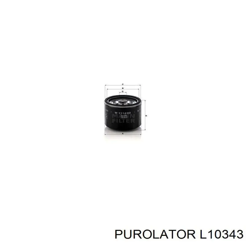 Масляний фільтр L10343 Purolator