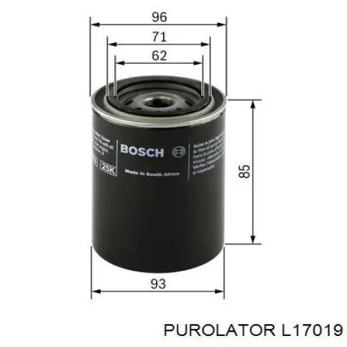 Масляний фільтр двигуна Purolator L17019 ціна, від 6.26 USD