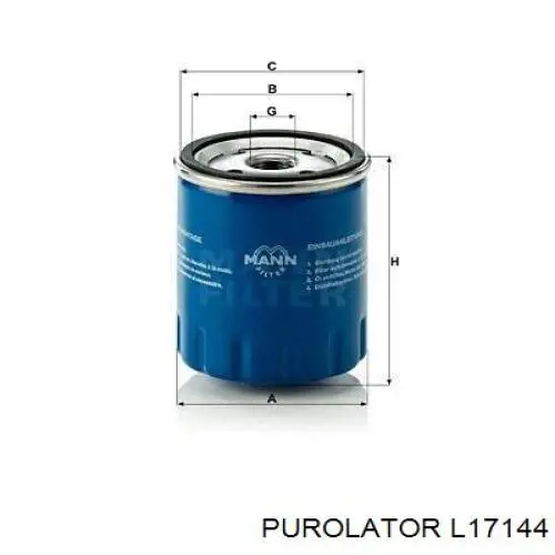 Фільтр масляний L17144 Purolator