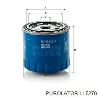 Масляний фільтр двигуна Purolator L17278 ціна, від 5.97 USD