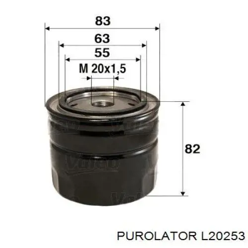 Масляний фільтр двигуна Purolator L20253 ціна, від 3.80 USD