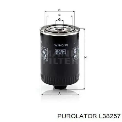L38257 Purolator Фільтр масла
