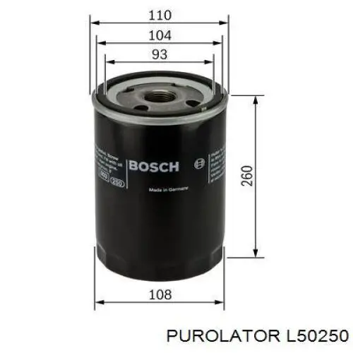 L50250 Purolator Фільтр масла