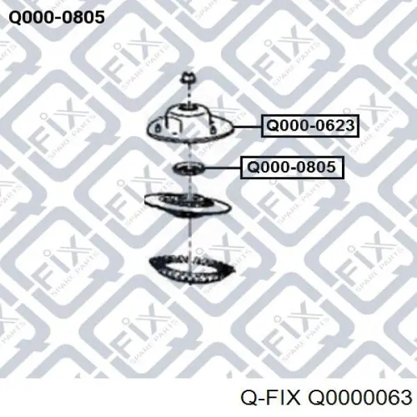 Купити Q0000063 Q-fix Підшипник опорний амортизатора, переднього