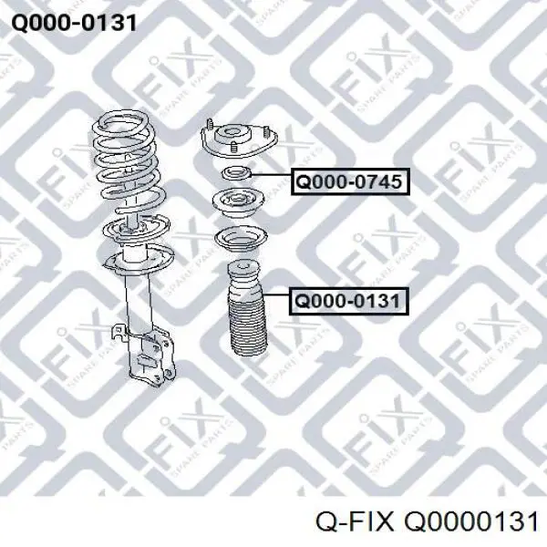 Буфер-відбійник амортизатора переднього + пильовик Q0000131 Q-fix