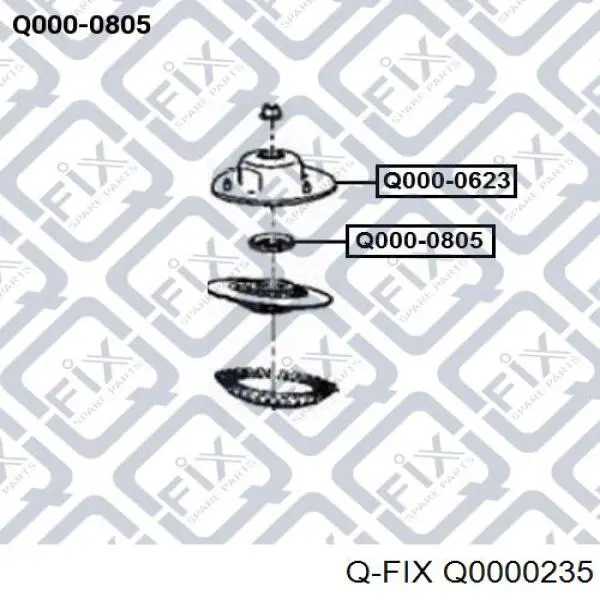 Підшипник опорний амортизатора, переднього Q-fix Q0000235 ціна, від 5.91 USD