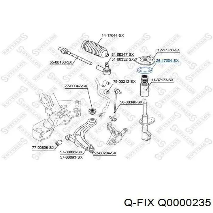 Купити Q0000235 Q-fix Підшипник опорний амортизатора, переднього
