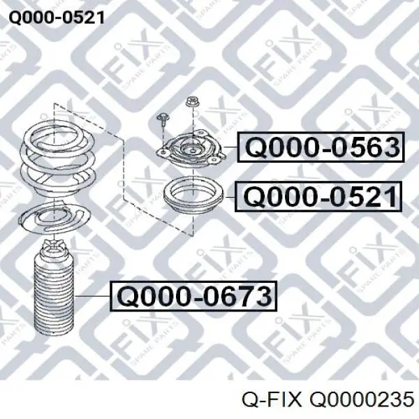 Підшипник опорний амортизатора, переднього Q0000235 Q-fix