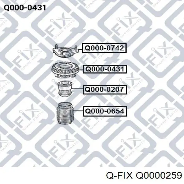 Підшипник опорний амортизатора, переднього Q-fix Q0000259 ціна, від 4.88 USD