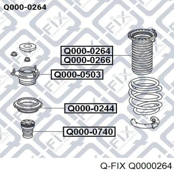 Пильник амортизатора переднього Q-fix Q0000264 ціна, від 10.74 USD