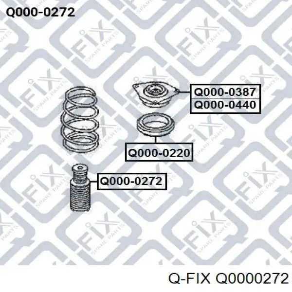 Купити Q0000272 Q-fix Буфер-відбійник амортизатора переднього + пильовик
