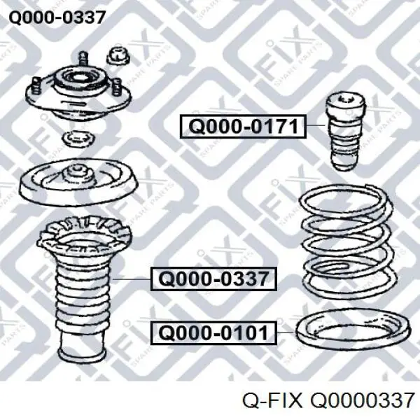 Пильник амортизатора переднього Q0000337 Q-fix