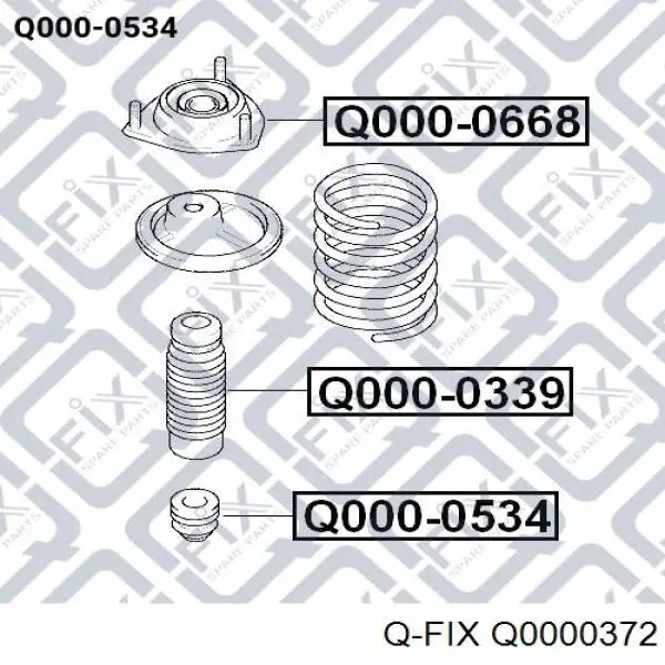 Буфер-відбійник амортизатора переднього + пильовик Q0000372 Q-fix