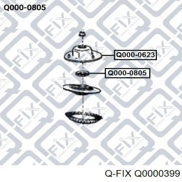 Підшипник опорний амортизатора, переднього Q-fix Q0000399 ціна, від 5.03 USD