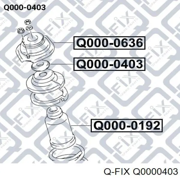 Підшипник опорний амортизатора, переднього Q0000403 Q-fix