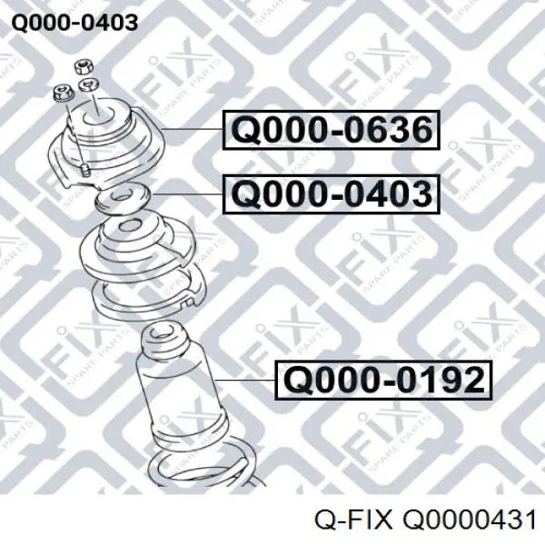 Купити Q0000431 Q-fix Підшипник опорний амортизатора, переднього