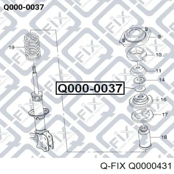 Підшипник опорний амортизатора, переднього Q0000431 Q-fix