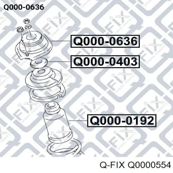 Q0000554 Q-fix Опора амортизатора переднього лівого