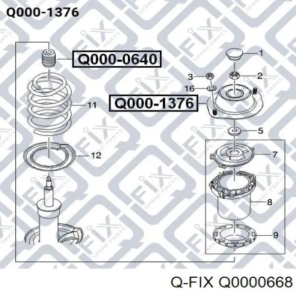 Q0000668 Q-fix опора амортизатора переднього