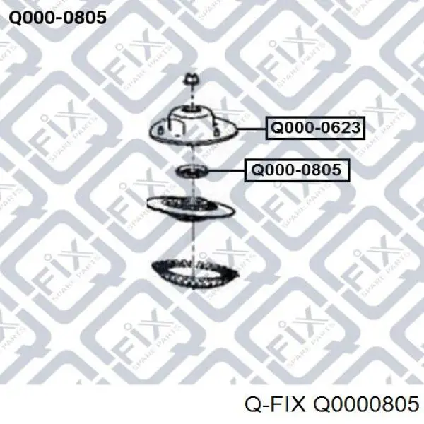Підшипник опорний амортизатора, переднього Q-fix Q0000805 ціна, від 6.19 USD