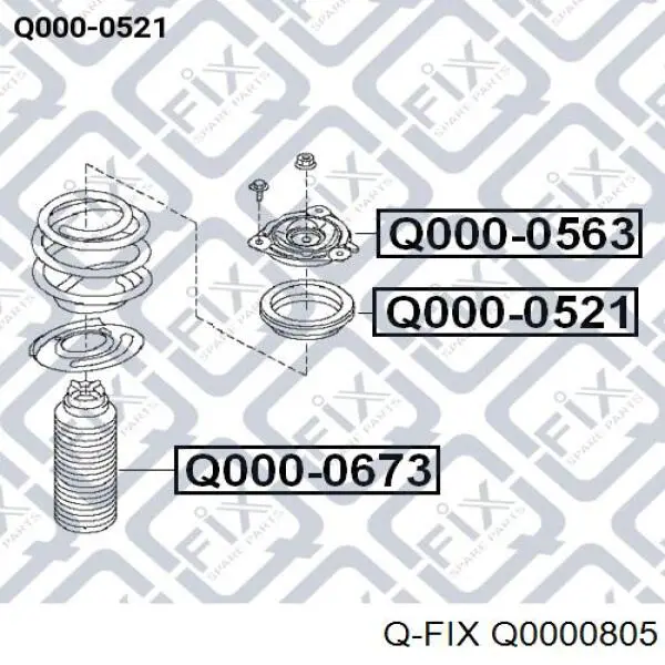 Купити Q0000805 Q-fix Підшипник опорний амортизатора, переднього