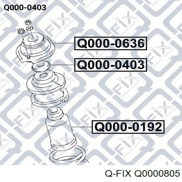 Підшипник опорний амортизатора, переднього Q0000805 Q-fix