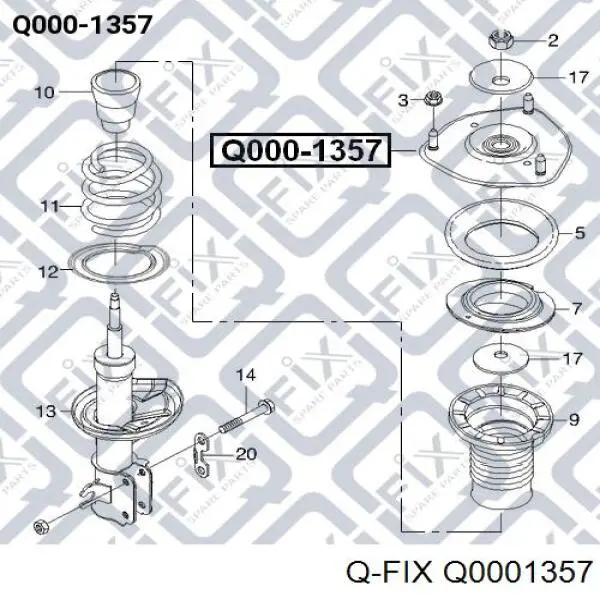 Купити Q0001357 Q-fix Опора амортизатора переднього