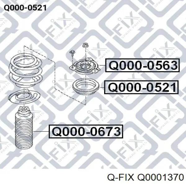 Опора амортизатора переднього лівого Q-fix Q0001370 ціна, від 18.85 USD