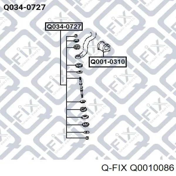 Втулка стабілізатора заднього Q-fix Q0010086 ціна, від 2.62 USD